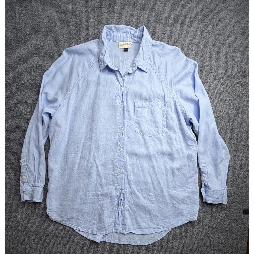 Universal Thread Shirt Womens L Button Up Blouse Top Long Sleeve Light Blue